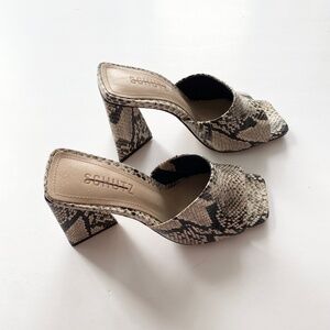 Schutz snake embossed leather sandals